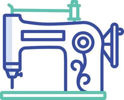 sewing machine retro outline color illustration vector