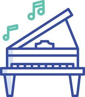Piano Class outline color illustration vector