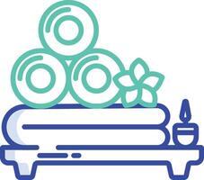 Towel Roll outline color illustration vector