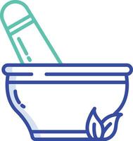 Mortar outline color illustration vector