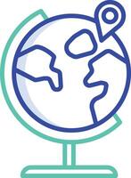 Globe outline color illustration vector