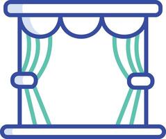 auditorium stage outline color illustration vector