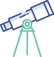 Telescope outline color illustration vector