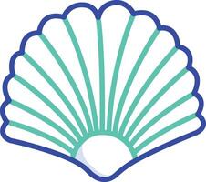 Sea shell 2outline color illustration vector