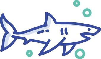 Shark outline color illustration vector