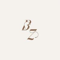 initial monogram logo wedding concept design ideas BZ Luxury and Elegant letter vector