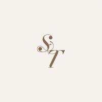 initial monogram logo wedding concept design ideas ST Luxury and Elegant letter vector
