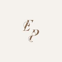 Luxury and Elegant EP wedding concept design ideas initial monogram logo letter vector