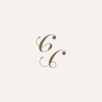 Luxury and Elegant initial monogram logo letter wedding concept design ideas GC vector
