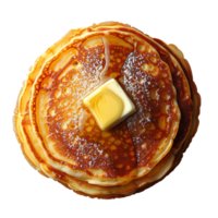 Pancake with butter . american style pancakes with melted butter on top . american pancake top view . pancake flat lay isolated png