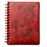 red notebook . red hardcover notebook top view . notebook for back to school concept. school and classroom stationary png