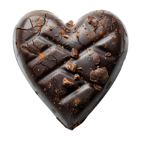heart shaped chocolate . Heart covered in chocolate top view png