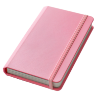 pink notebook . hardcover notebook for back to school concept . school and stationery supply. classroom essentials isolated. notebook top view png