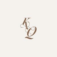 Luxury and Elegant initial monogram logo letter wedding concept design ideas KQ vector