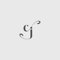beauty monogram initial logo simple and minimalism CJ Classy black fashion letter vector