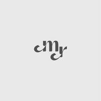 beauty monogram initial logo simple and minimalism MR Classy black fashion letter vector