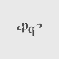 beauty monogram initial logo simple and minimalism PQ Classy black fashion letter vector