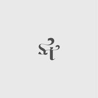 beauty monogram initial logo simple and minimalism ST Classy black fashion letter vector
