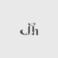 Classy black fashion beauty monogram initial logo letter simple and minimalism JH vector
