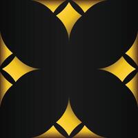 black background with abstract golden floral shape vector
