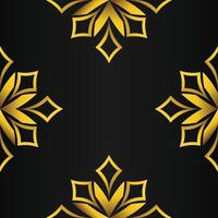 black background with abstract golden floral shape vector