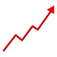 Up trend arrow icon with flat style. Isolated up trend arrow icon. vector