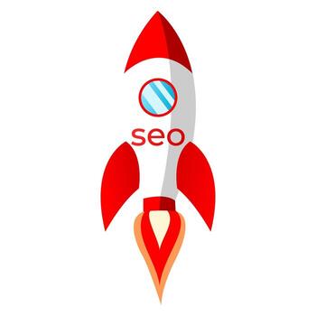 Search Engine Optimization Rocket. vector