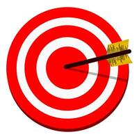 Archery Target with Arrow. vector