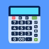 Calculator on Blue Background. vector