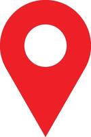 Red marker with a white dot on it and location icon vector