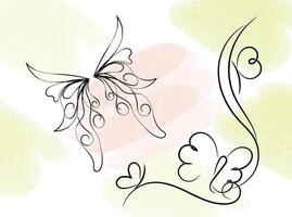 Watercolor colorful background with butterflies vector