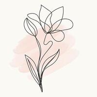 Hand drawn flat design simple flower outline vector