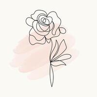 Hand drawn flat design simple flower outline vector