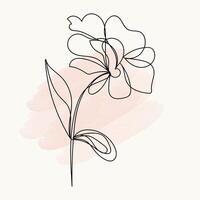 Hand drawn flat design simple flower outline vector