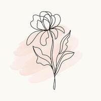 Hand drawn flat design simple flower outline vector