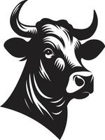 a black and white image of a bull head vector