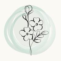 Hand drawn simple flower outline vector