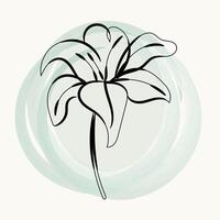 Hand drawn simple flower outline vector
