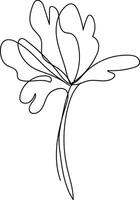 Hand drawn simple flower outline vector