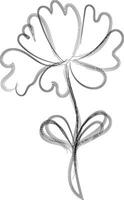 Hand drawn simple flower outline vector