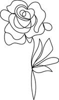 Hand drawn simple flower outline vector
