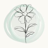 Hand drawn simple flower outline vector