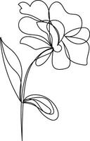 Hand drawn simple flower outline vector