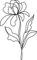 Hand drawn simple flower outline vector