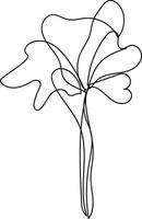 Hand drawn simple flower outline vector