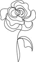 Hand drawn simple flower outline vector