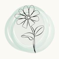 Hand drawn simple flower outline vector