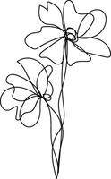 Hand drawn simple flower outline vector
