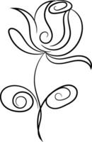 Floral flower outline vector