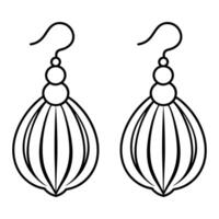 A pair of earrings silhouette design vector